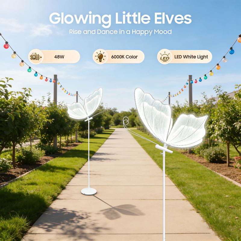 Two Pack 48W LED Butterfly Wedding Path Lights Indoor Floor Decor valentine gifts