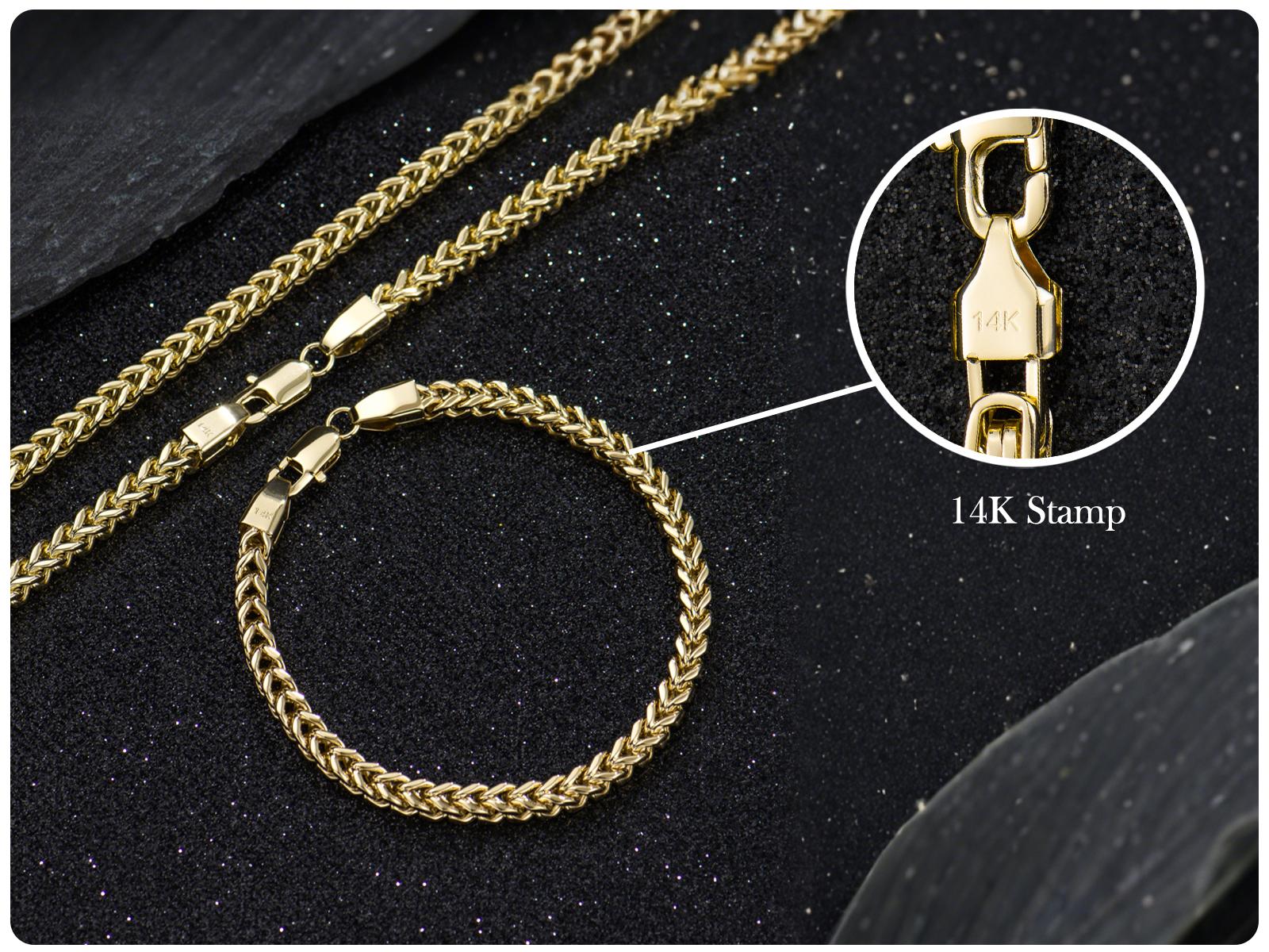 Holylegend 14K Gold Plated Franco & Byzantine Necklace and Bracelet Set, 5.5mm 24 Inch, Gold Plated Jewelry, Trendy Gold Plated Chain Necklace, Affordabl Necklace, Gold Plated Gifts for Fashion Lovers