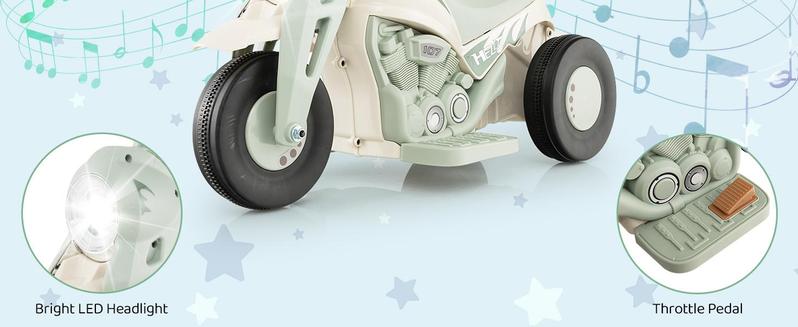 Costway Electric Bubble Car,6V Toddler Motorcycle with Bubble Maker,LED Light,Music,Foot Pedal,Forward/Backward, for Kids,Gift for Boys Girls,Christmas Festival Gift Black Friday Cyber Monday