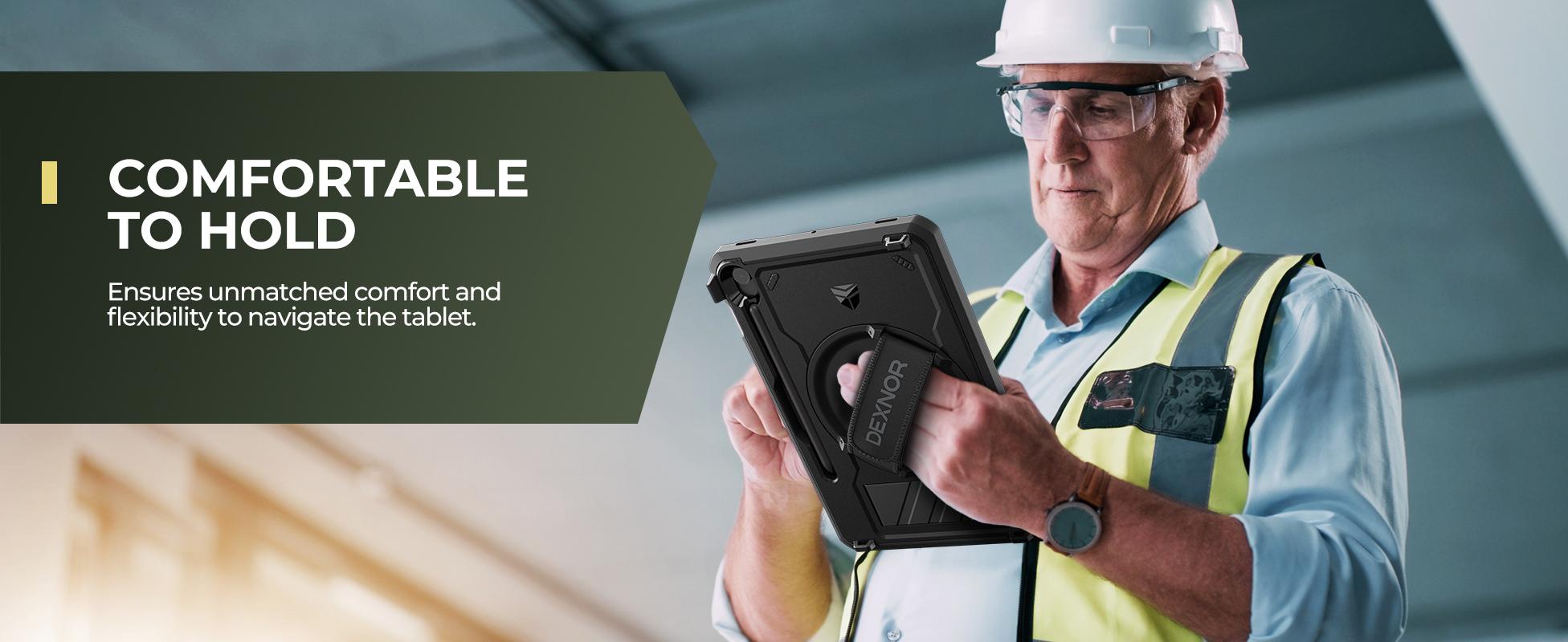 Dexnor Case for Samsung Galaxy Tab S10 Lite/S10 FE / S9 FE 10.9 Inch / S9 11 Inch 2023 with Screen Protector Pen Holder [360 Rotating Hand Strap & Kickstand], Full Body Cover for Tablet S9 FE