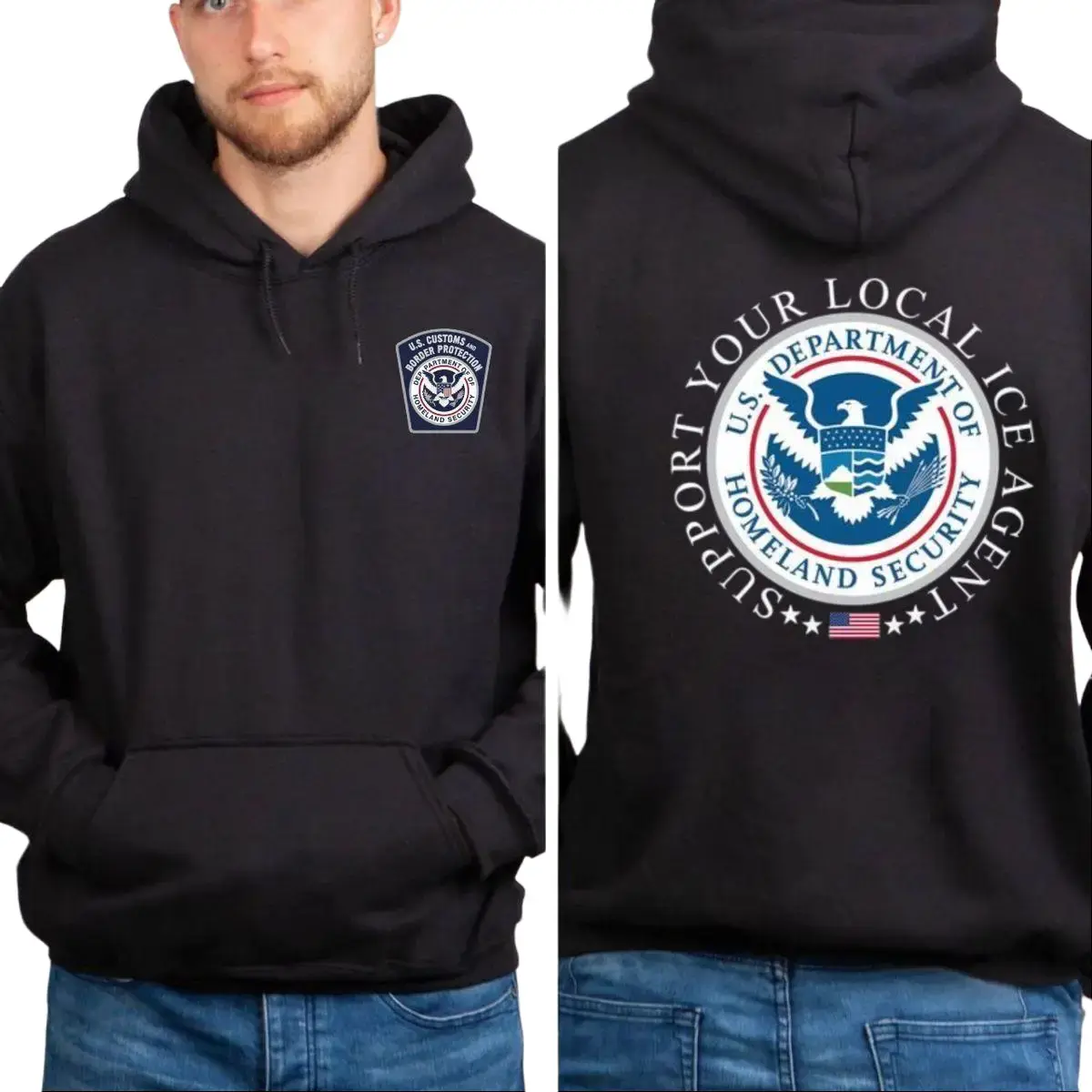 Support Your Local Ice Agent Hoodie, Pure Cotton Casual Street Style T Shirt Tops Trendy For Women For Men Sweatshirt, Unisex Sweater Pullover Tee