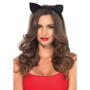 Velvet Black Cat Ears Costume Headband