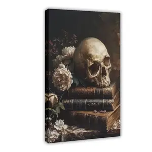 Gothic Skull Canvas Art Poster - Halloween Wall Decoration for Living Rooms, Bedrooms And Home Offices