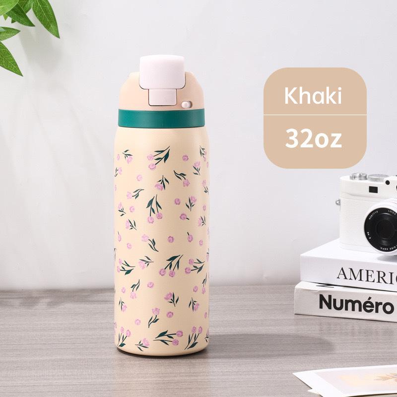 Fashionable Stainless Steel Insulated Bottle with Cartoon Patterns, Large-Capacity Jump Cup, Ideal for Outdoor Sports. Thermal Metal Insulation Flask Drinkware Glass