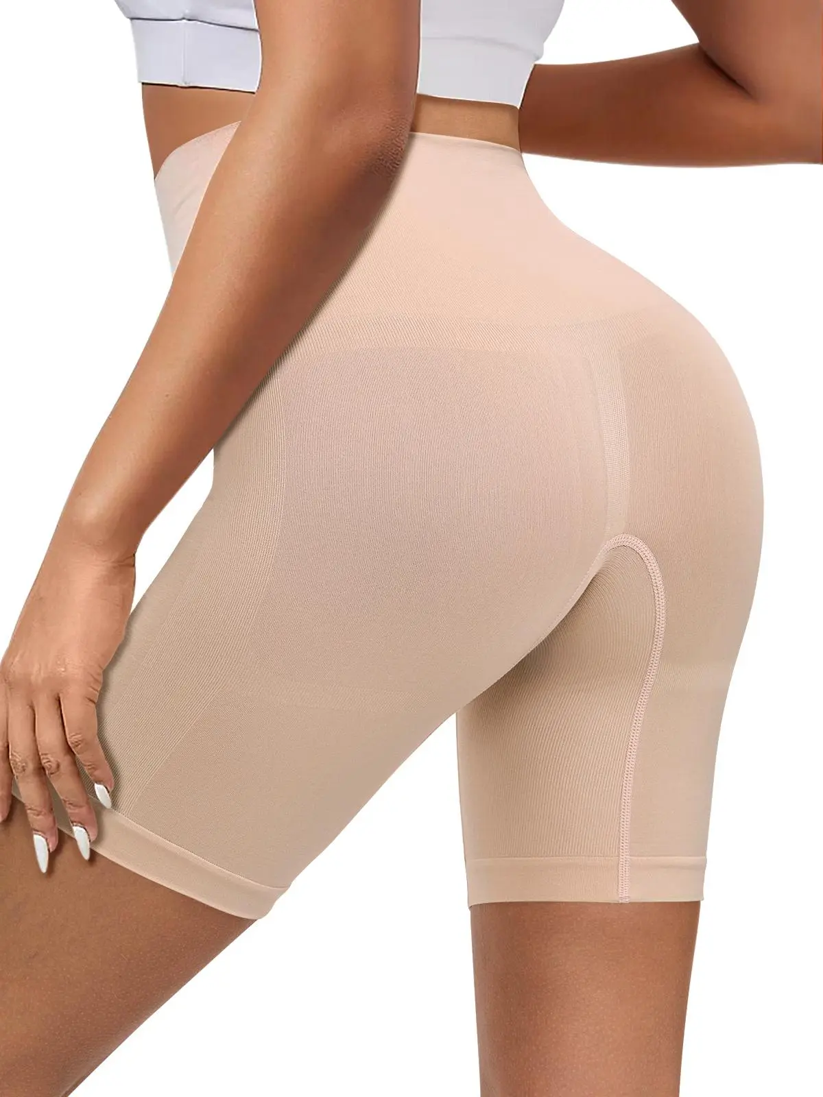 Imily Bela Women's High Waisted Shapewear Shorts Nude Seamless Tummy Control Butt Lifter