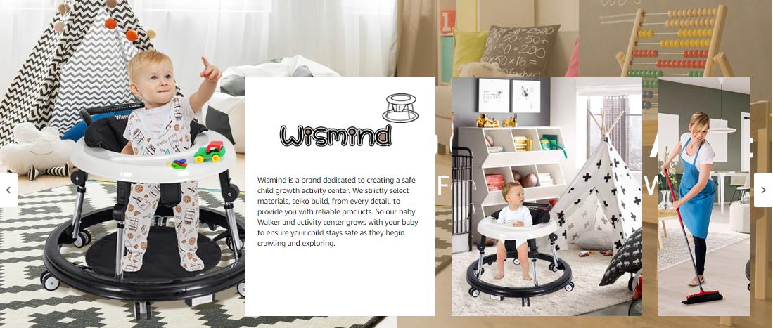 Baby Walker Foldable with 9 Adjustable Heights, Baby Walkers and Activity Center for Boys Girls Babies 7-18 Months, Baby Walker with Wheels Portable Floorwalker Floorwalker Infant