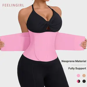 FeelinGirl #livestream Neoprene Waist Trainer Belt for Women Adjustable Hook Loop Tummy Control Slimming Waist Cincher Sweatproof