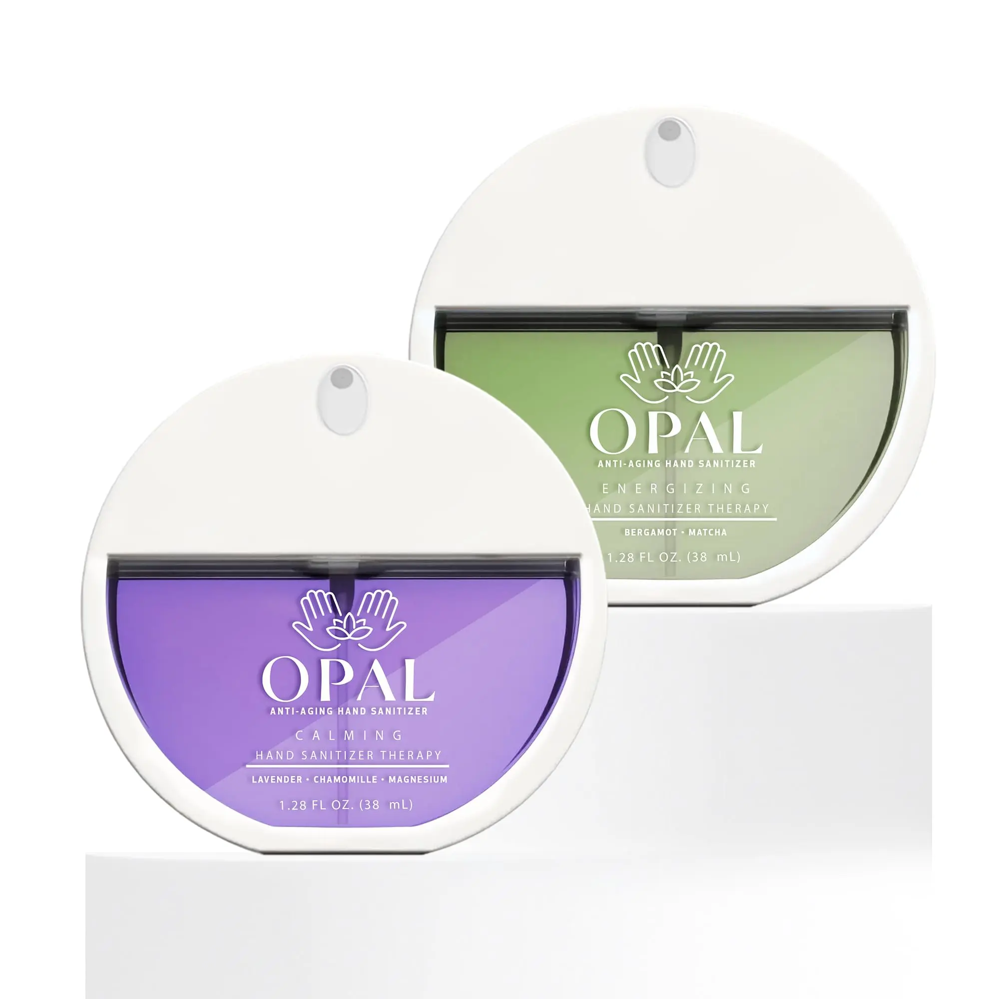 Opal Alcohol-Based Travel Size Pocket-Purse Spray Hand Sanitizers Kit - 1.18 fl oz (30ml) Dual-Scent Multi-Pack, Hydrating Hyaluronic Acid, Skin-Safe, Aromatherapy Stress Relief, Invigorating Energizing Matcha Hydration Boost, Daily Care Spray Bottle