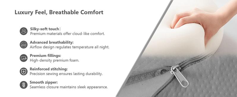 Bed Wedge Pillow for Headboard – High-Density Foam Fills Gaps (0-8") Between Mattress and Headboard, Wedge Pillow with Pockets for Phone & Remotes, Washable Cover