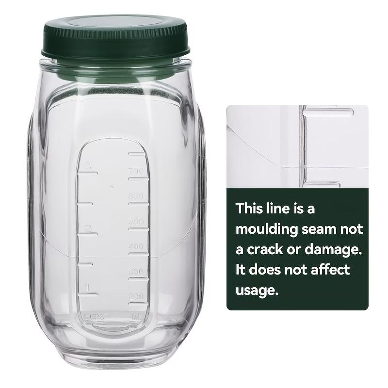 Portable Salad Container with Leakproof Dressing Compartment, Fresh & Easy Meal Prep Jar, Eco Friendly Plastic, Perfect for Home, Work, Travel, Fitness, and On the Go Healthy Storage Reusable Stackable Kitchen