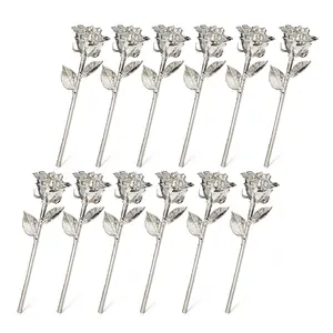 Silver Dipped Roses: One Dozen