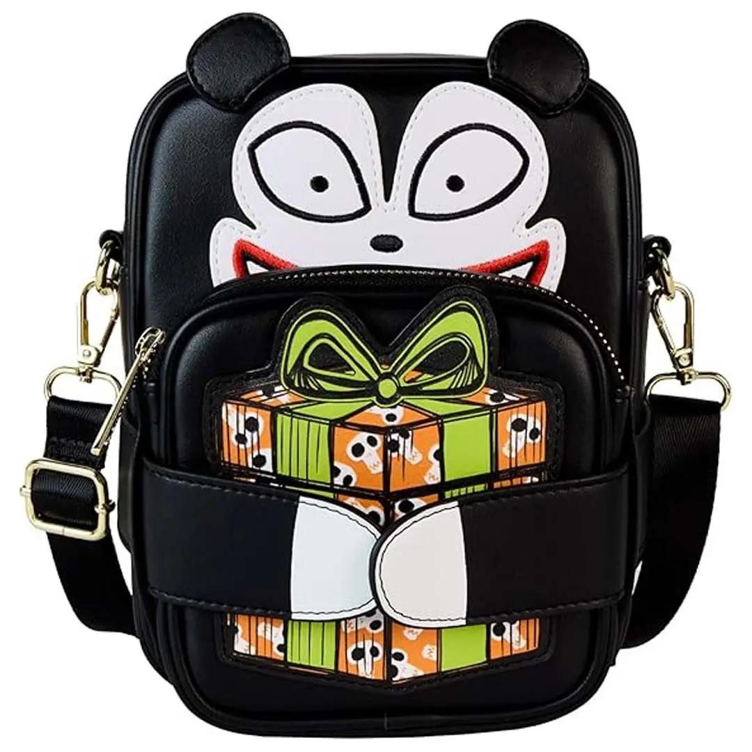 Loungefly Disney Nightmare Before Christmas Scary Teddy Casual Commuter Bag, Women's Graphic Faux Leather Crossbody with Reversible Coin Pouch, Belt Clasp & Adjustable Strap, Messenger