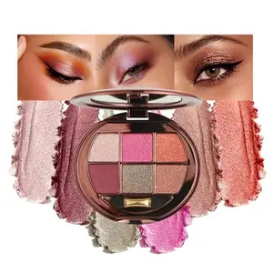 6-Color Shimmer Eyeshadow Palette, Micro-Glitter Pearlescent Neutrals, Silky Smooth High-Pigment Powder, Non-Caking No-Fallout, Waterproof Sweatproof Long-Lasting Eye Makeup, Giftable Palette- A07