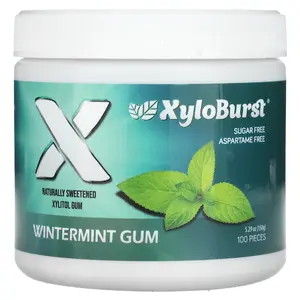 Xyloburst Xylitol Gum, Wintermint Gum, 100 Pieces, 5.29 oz (150 g)