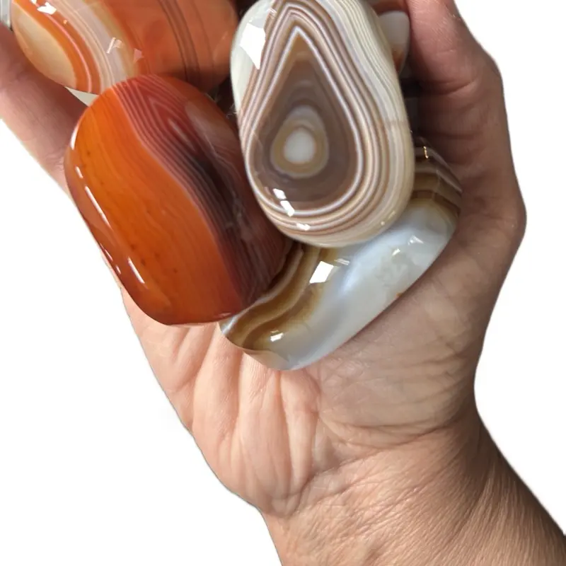 Lela’s GemStoneZ Natural Crystal Palm Stones Collector Series - Polished Pocket Stones for Meditation & Energy Work - Unique Patterns & Smooth Shape