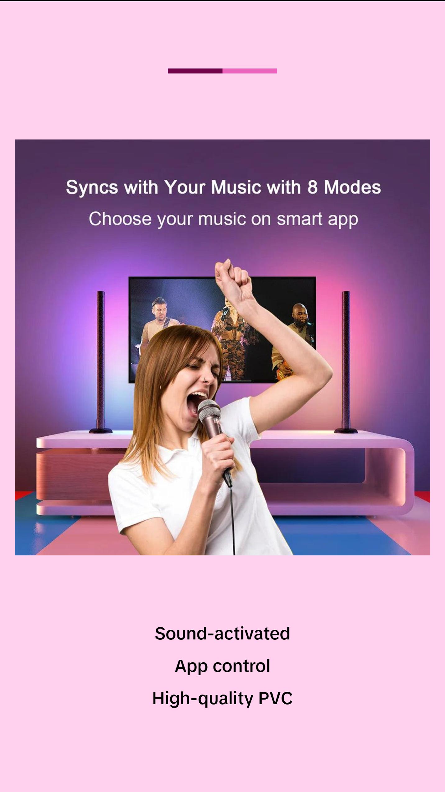 Beat Sound Activated Gaming RGB LED Lights Bluetooth