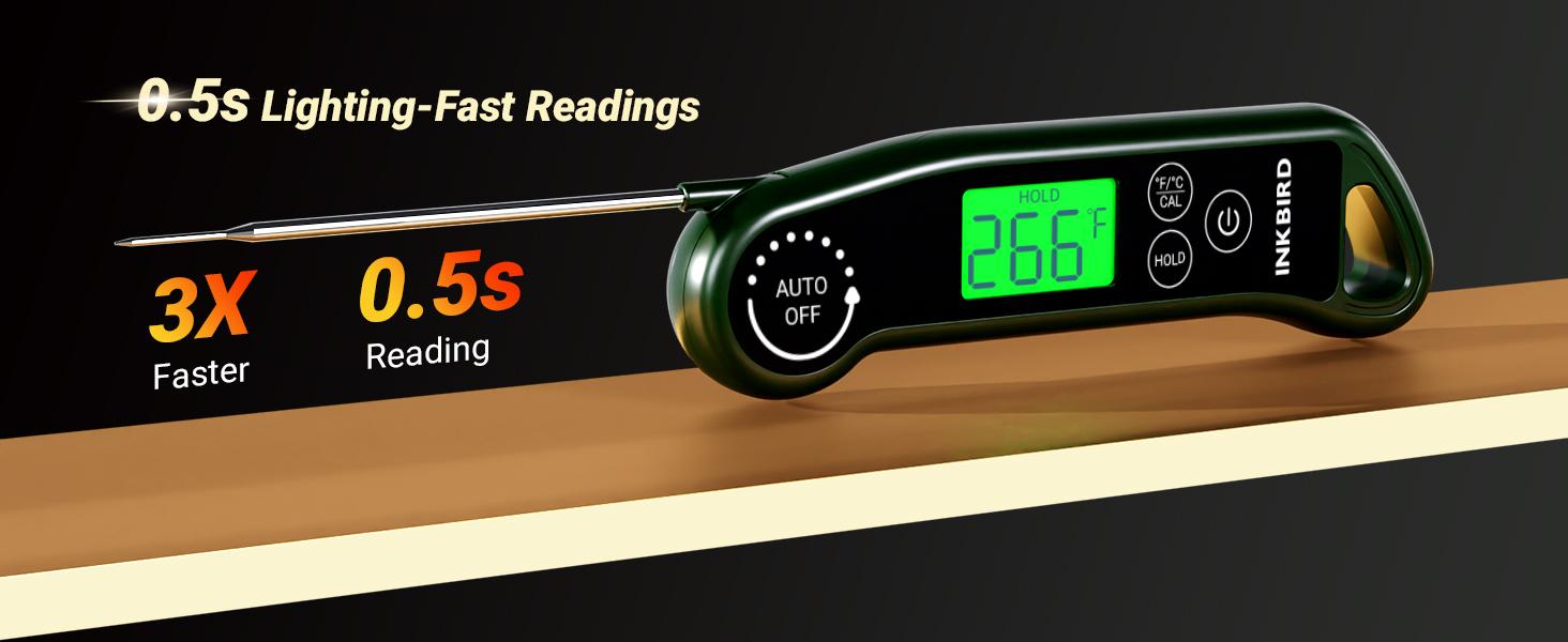 INKBIRD Instant Read Meat Thermometer, Waterproof Kitchen Thermometer,±0.5℉ Accuracy, Large Screen, for Cooking, Grill, BBQ, Brewing INKBIRD Instant Read Meat Thermometer, Waterproof Kitchen Thermometer,±0.5℉ Accuracy, Large Screen, for Cooking, Grill, BBQ, Brewing