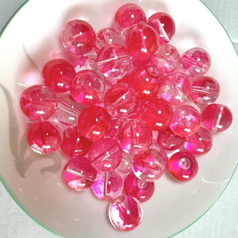 【A001 】DIY 14mm 40pcs Glass Beads Regular Crystal Beads Natural Semi-finished Versatile Bracelet Necklace Making Beads Making