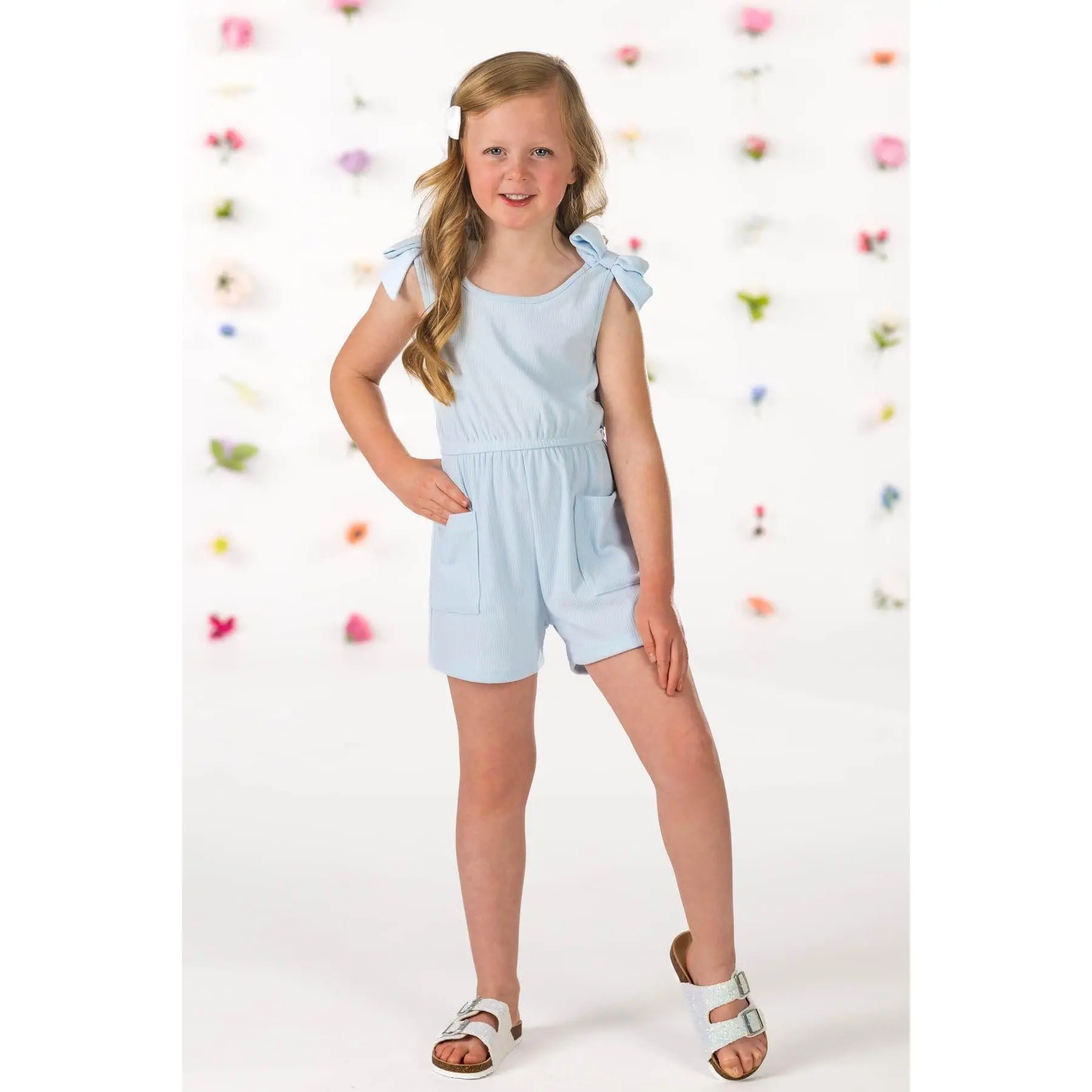 Ribbed Bow Romper