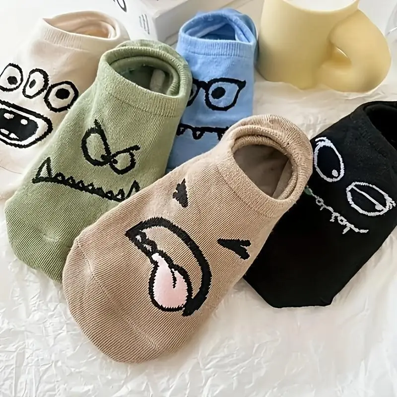 10 Pairs Women's Cute Cartoon Socks, Japanese-Style Invisible Ankle Socks in Mixed Colors, Ultra Soft & Breathable for All-Season Wear, 10 Pairs Of Mixed Colors, Sock Sets