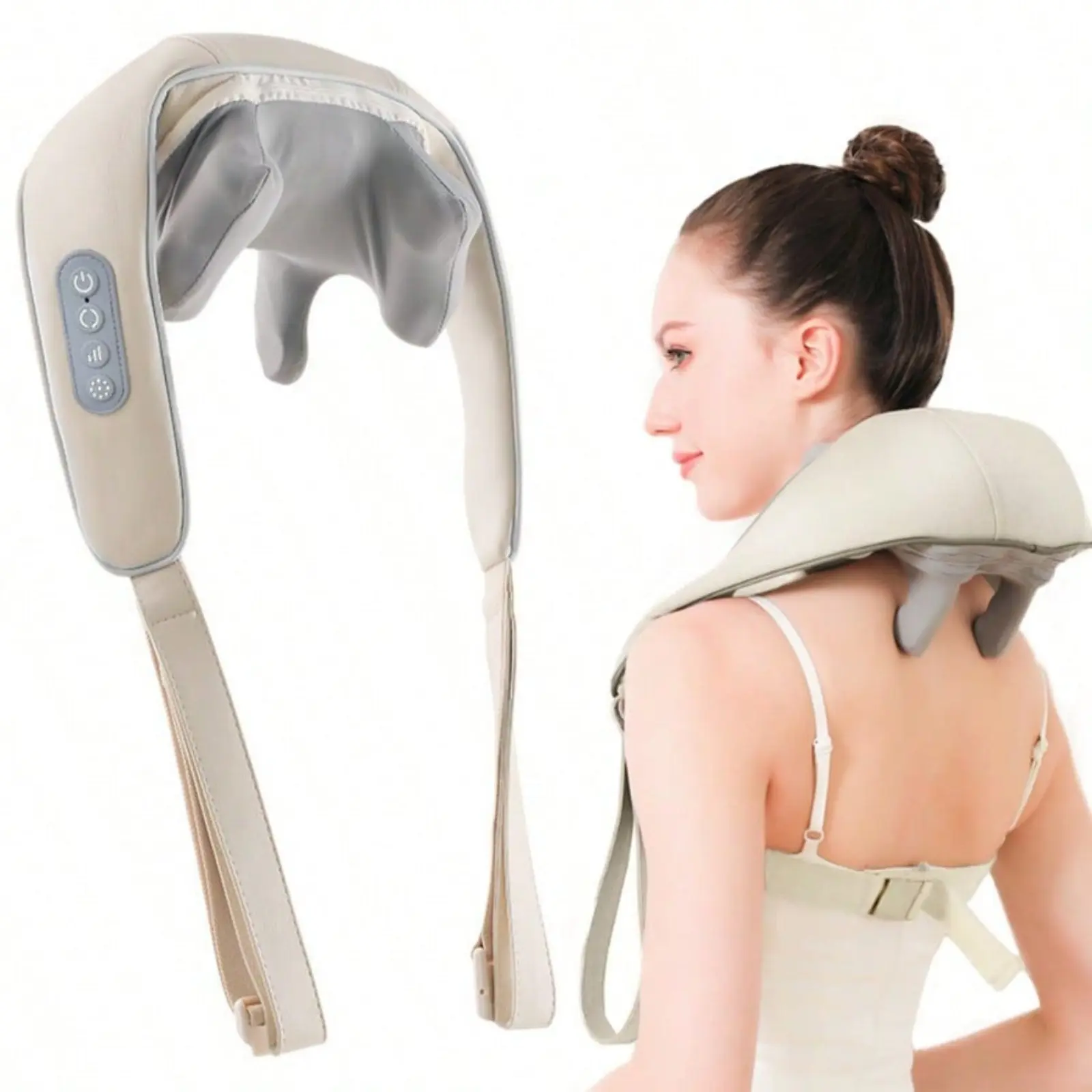 6D Heat Therapy Electric Kneading Massager - 15-Min Auto Shut-Off, Portable Deep Tissue Relief for Neck, Back, Shoulders, Legs, Ft - Ideal Gift for Adults - Perfect for Home, Office Use