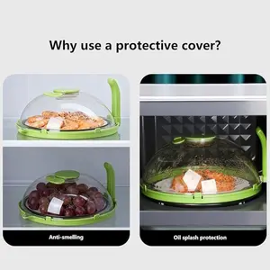 Clear Microwave Cover with Steam Vents, Odor & Splatter Guard, BPA-Free, Dishwasher Safe, Ideal for Snacks, Quick Meals & Kitchen Countertop Use food cover plate Protector Splash and Steamer accessories functional plate cover lid 2-in-1 cookware
