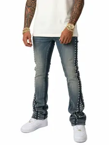 VICIOUS MEN'S PEARL MUD WASH FLARE DENIM