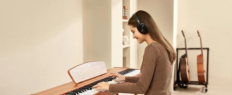 Donner DDP-80 Wooden Style 88 Key Weighted Digital Piano with Stand & 3 Pedal, Sound Upgrade