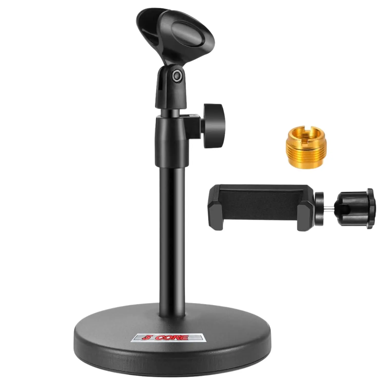 5 Core Mic Stand 3 in 1 Desktop Microphone Stands Adjustable Table Microfono Holder w Phone Clamp