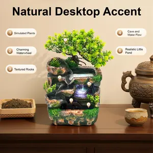 3.24lbs Compact Tabletop Waterfall Ornament - Gurgling Water for Office/Home Stress Relief