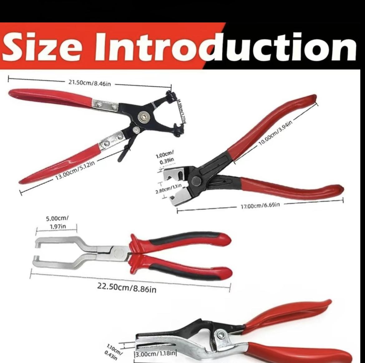 Professional Hose Clamp Kit, Fuel Line Disconnecting & Dismounting Tool Set for Automotive Maintenance, Multifunctional Pipe Clamp for Car Repair, Car Accessories