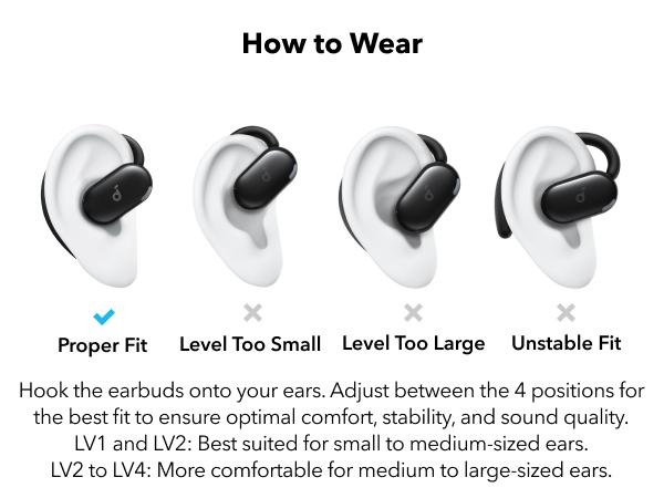 soundcore V20i by Anker Open-Ear Headphones, Adjustable Ear Hooks, Ultra-Comfort, Snug Fit, Powerful Sound, Clear Calls, IP55, 36H Playtime, Bluetooth 5.4 Wireless Earbuds, Multipoint Connection