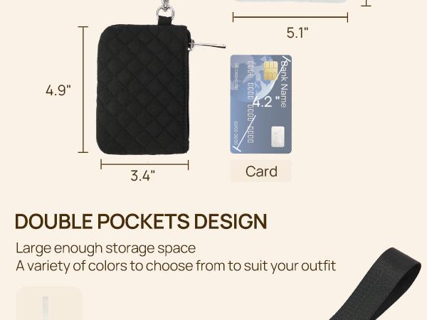 Telena Valentine's Day gift  Mini Zip Around Wristlet Wallets for Women Coin Purse Wristlet Keychain Dual Pouch Wallet Wristlet Gift Women's small wallet  gift for her