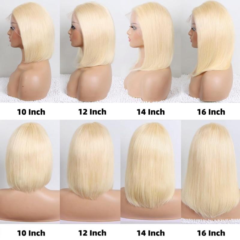 14 Inch 613 Blonde Bob Wig Human Hair 180 Density Straight Lace Front Wigs Human Hair Pre Plucked 613 Lace Front Wig Human Hair Short Blonde Wig 13x4 HD Lace Frontal Short Bob Wigs for Black Women