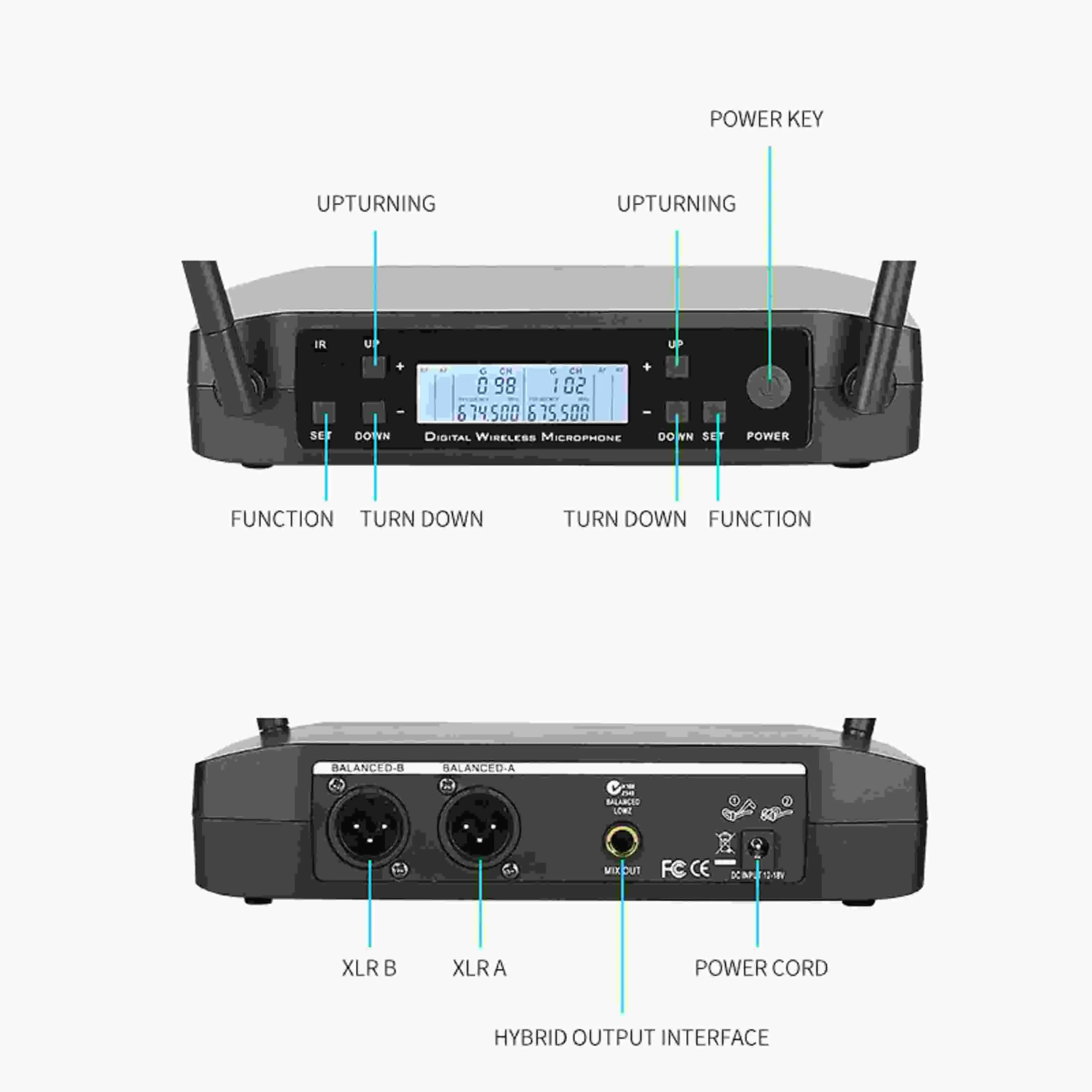 Handheld One to Two Wireless Microphone GLXD4 Professional Performance Karaoke Broadcast Singing Party Microphone