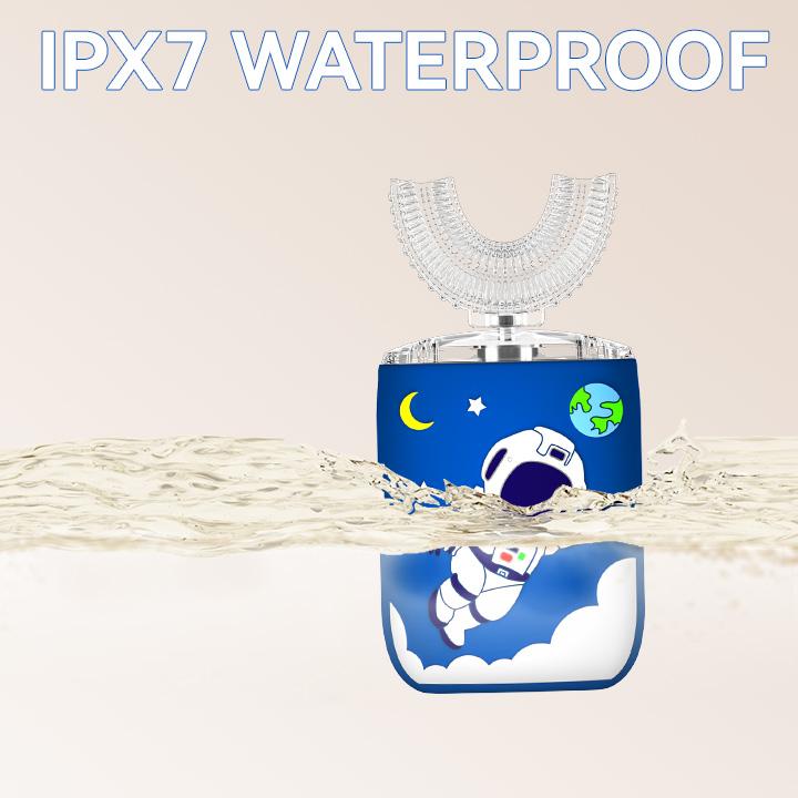 Children's U-shaped electric toothbrush | Children's automatic charging toothbrush | 360 ° U-shaped silicone brush head | Suitable for gentle cleaning of children aged 2-7 | Astronaut design