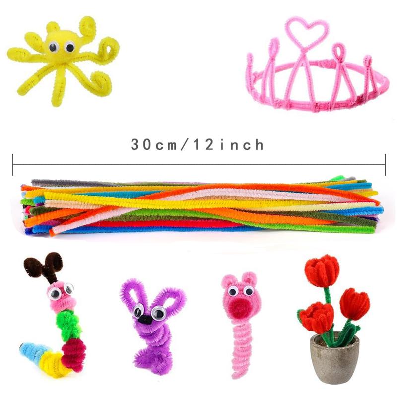 1000 Pcs Pipe Cleaners Assorted 20 Colors 12 Inch Chenille Stems Bulk for Kids Art DIY Crafts Projects Decorations Soft Flexible Random Color