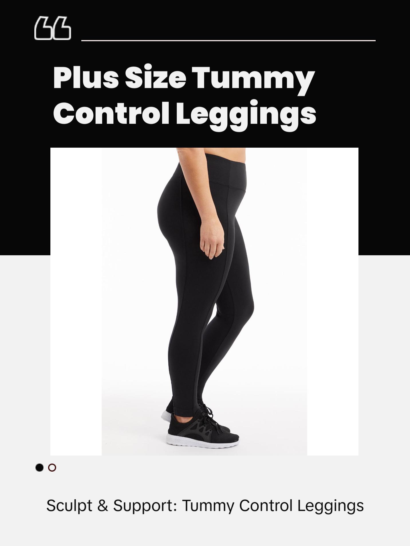 High-Rise Tummy Control Leggings (Plus Size) Mesh Spandex