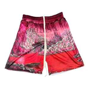 Menswear Christ Helllevel Mesh Shorts, Red