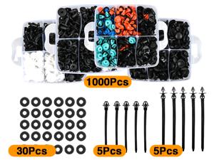 Nilight 1045Pcs Car Push Retainer Clips & Auto Fasteners Assortment -30 Most Popular Sizes Nylon Bumper Fender Rivets with Fasteners Remover an 10 Cable Ties for Toyota GM Ford Honda Chevy Automotive Accessories Vehicle
