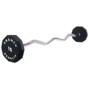 French Fitness EZ Curl Urethane Barbell 15 lbs - Single (New)