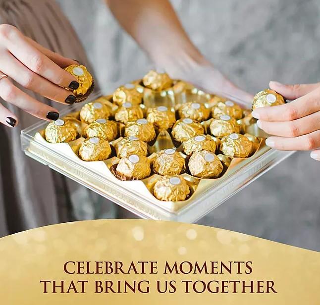 Ferrero Rocher Premium Milk Chocolate Hazelnut 48 ct - Delicious Combo of Hazelnut Milk Chocolate & Crispy Wafers Snack Box