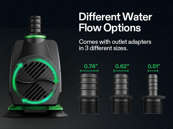 VIVOSUN 800GPH Submersible Pump(3000L/H, 24W), Ultra Quiet Water Fountain Pump with 10ft. High Lift with 6.5ft. Power Cord, 3 Nozzles for Fish Tank, Pond, Aquarium, Statuary, Hydroponics