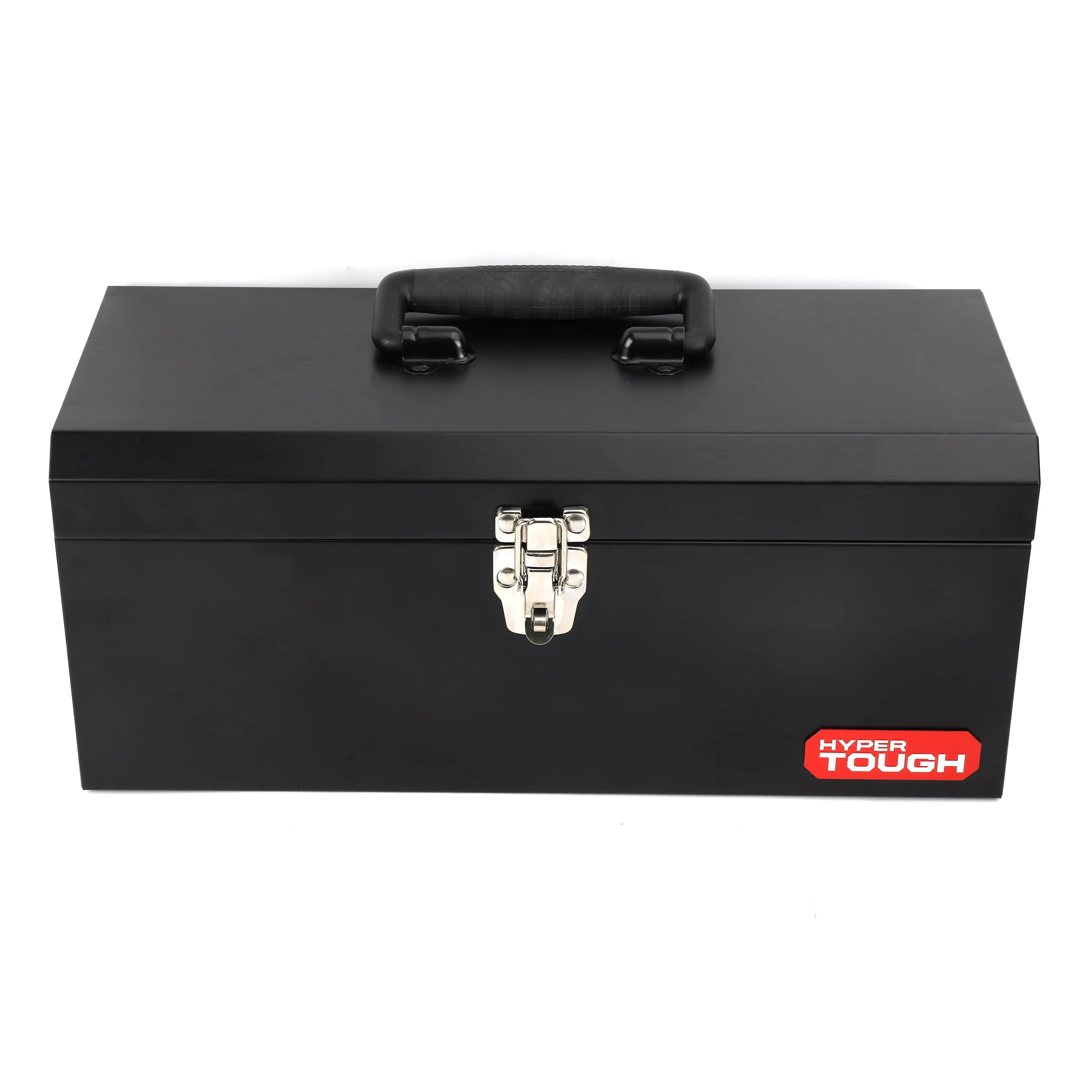 Hyper Tough 16-Inch Black Metal Tool Box with Removable Tool Tray