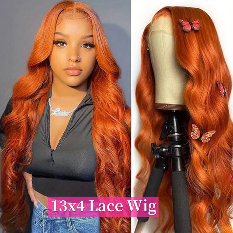 Bling Hair Body Wave 28 30Inch Reddish Brown Lace Front Wig Human Hair Wigs For Women Brazilian 13X4 13x6 Burnt Orange Transparent Lace Frontal Human Hair Wig 180Density TikTokShopBlackFriday