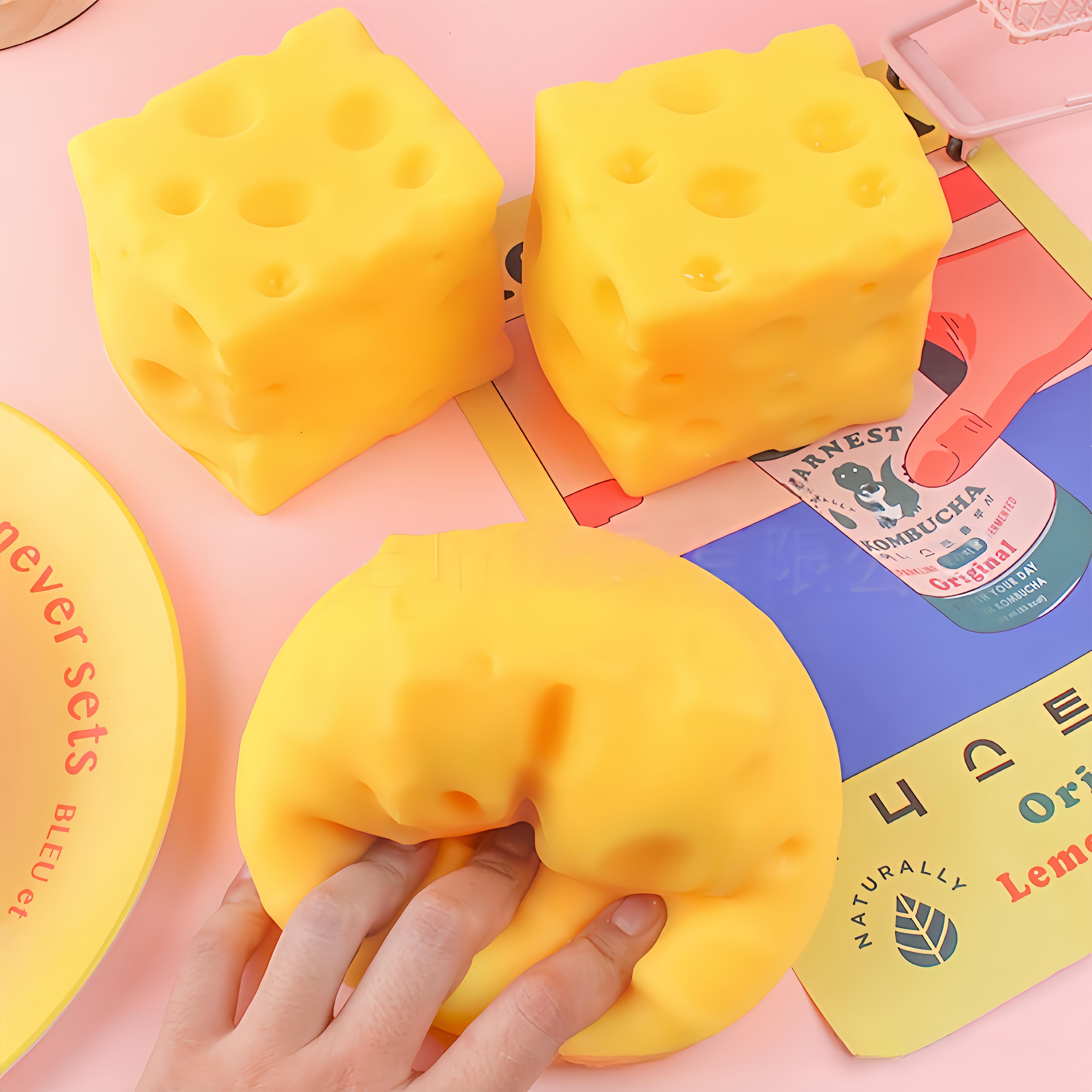 Jumbo Cheese Squishy - 10cm Slow Rebound Fidget Toy| Soft EVA Flour-Filled Stress Ball Funny Squishy Cheese Block – Yellow Moldable Sensory Fidget Toy with Squeeze Feature, Cute Creative Valentine’s Day Gift for Friends Jumbo Cheese Squishy - 10cm Slow Rebound Fidget Toy| Soft EVA Flour-Filled Stress Ball Funny Squishy Cheese Block – Yellow Moldable Sensory Fidget Toy with Squeeze Feature, Cute Creative Valentine’s Day Gift for Friends
