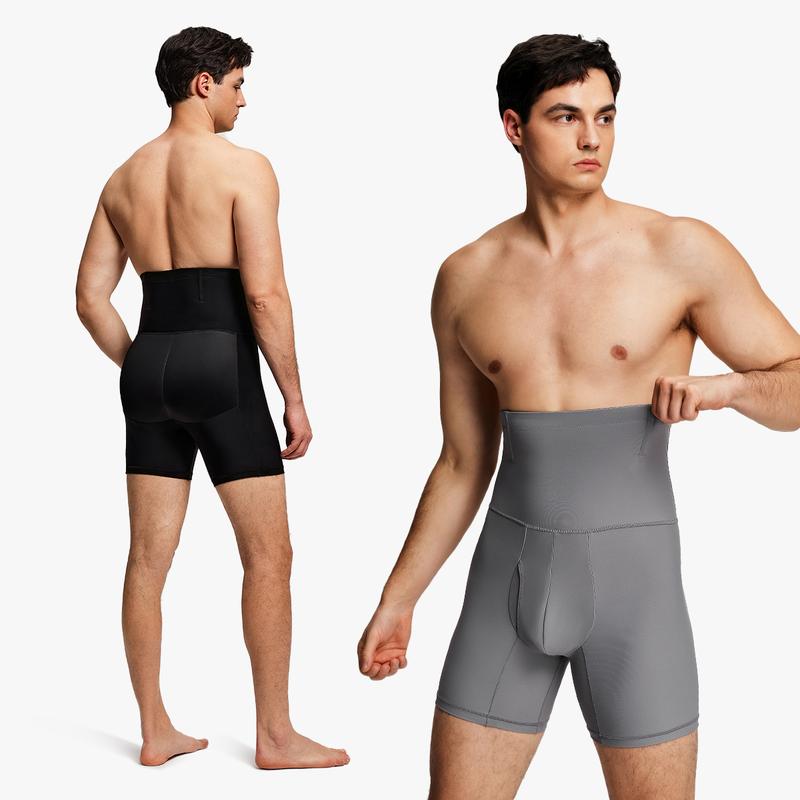 Nebility Men’s 3D Butt Lift High-Waist Shapewear Boxer Briefs, with Built-In One-Piece Fixed Hip Pad, High Waist Seamless Compression Underwear, Breathable Stretch Fabric for Tummy Control, Daily Support & Moisture-Wicking