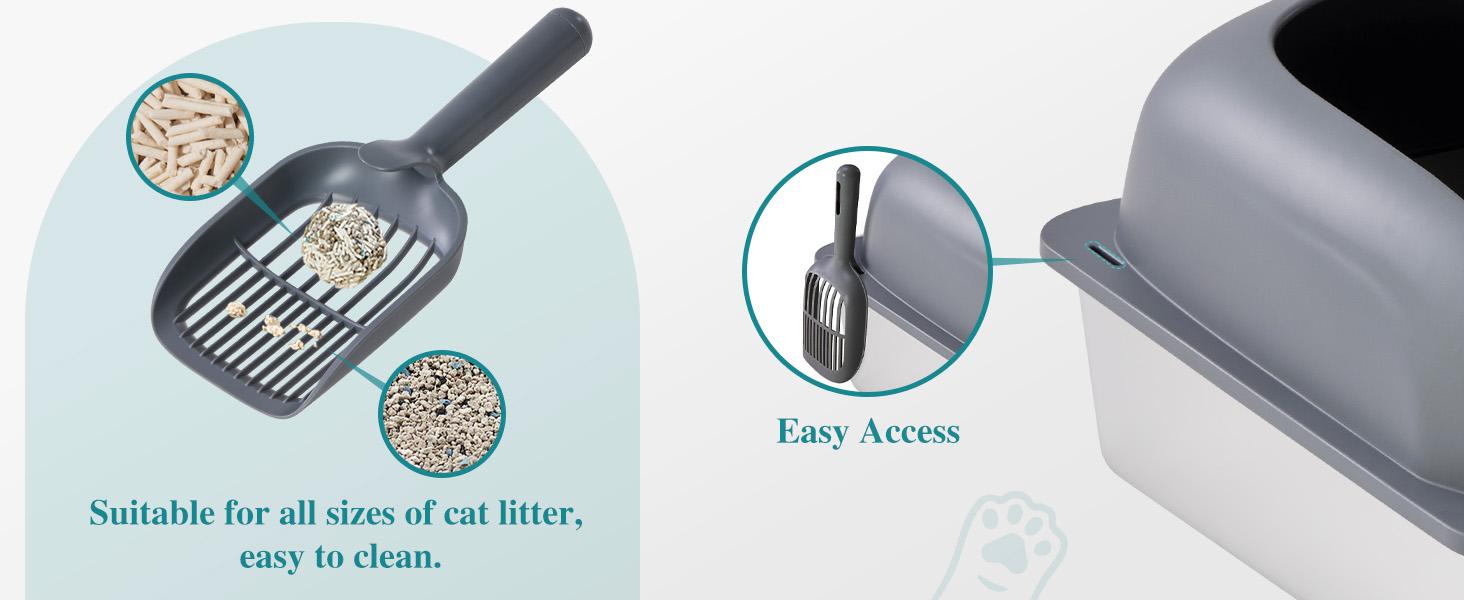 【Upgrade】Large Foldable Enclosed Cat Litter Box with Lid Drawer Easy to Clean Semi-Enclosed Design for Privacy and Odor Control