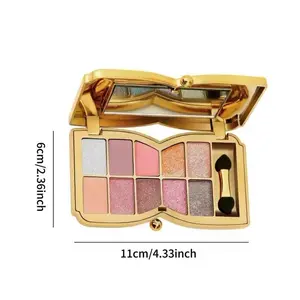 Cream Shiny Glitter Eye Shadow Palette With Brush Flashing Diamond Shimmer Eyeshadow Cosmetic Makeup For Music Festival