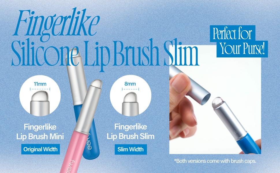 (2 Mini versions) fwee Silicone Makeup Brush | Multi-Use Applicator with Soft Silicone Tip & Portable Cap | Travel Makeup Brush with Lid for Lips, Blush, Contour and Face